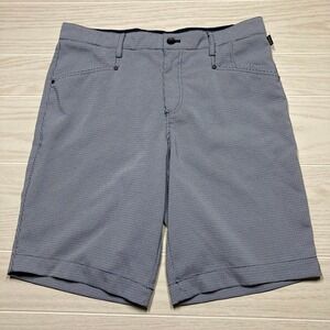 Vuga Men's Lightweight Performance Flat Front Golf Shorts Blue Plaid Size 32